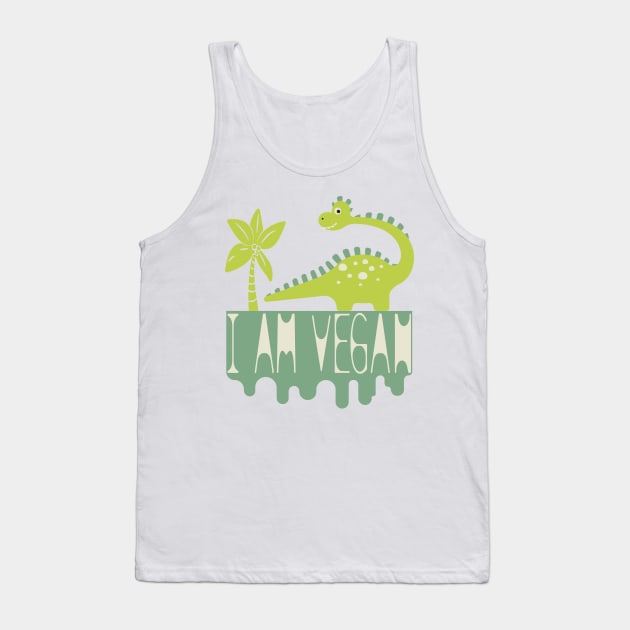 I am vegan dino Tank Top by lakokakr